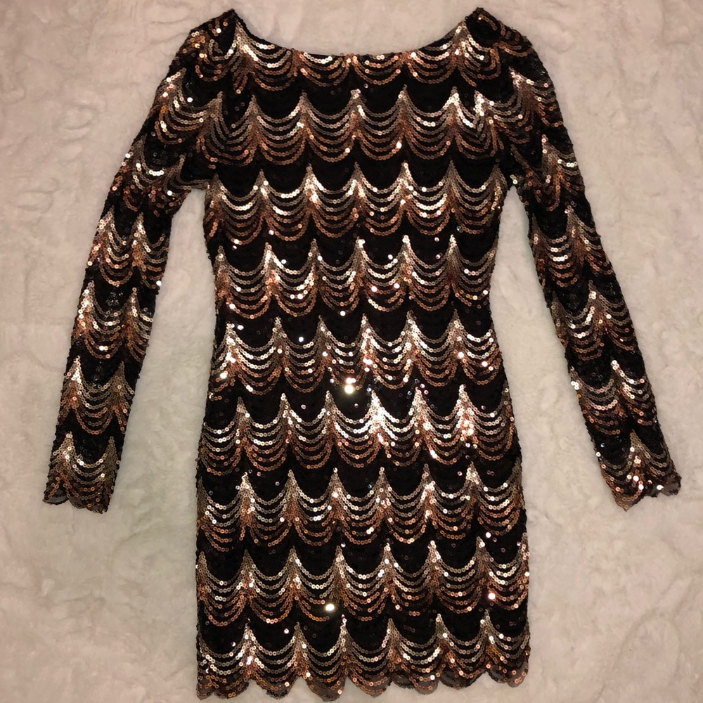 Black & Gold sequin dress
